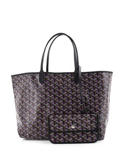 Pre-owned Goyard Saint Louis Claire Voie Coated Canvas Pm Tote Bag In Purple