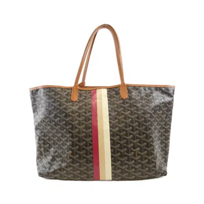 Pre-owned Goyard Saint Louis Coated Canvas Bag In Black