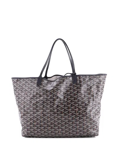 Pre-owned Goyard Saint Louis Coated Canvas Gm Tote Bag In Black