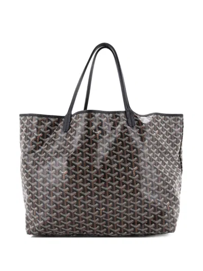 Pre-owned Goyard Saint Louis Coated Canvas Gm Tote Bag In Brown