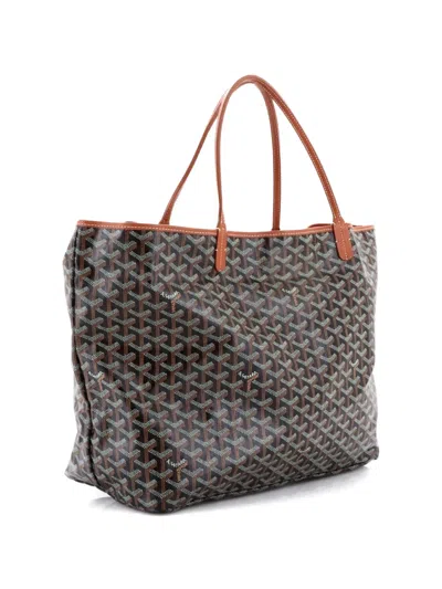 Pre-owned Goyard Saint Louis Coated Canvas Gm Tote Bag In Brown