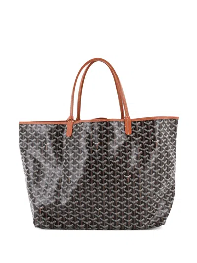 Pre-owned Goyard Saint Louis Coated Canvas Gm Tote Bag In Brown