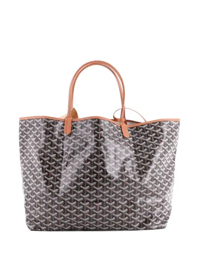 Pre-owned Goyard Saint Louis Coated Canvas Gm Tote Bag In Brown