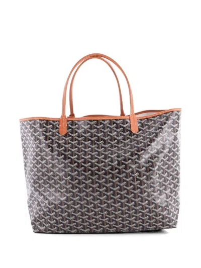 Pre-owned Goyard Saint Louis Coated Canvas Gm Tote Bag In Brown