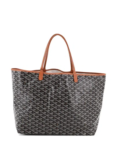 Pre-owned Goyard Saint Louis Coated Canvas Gm Tote Bag In Brown