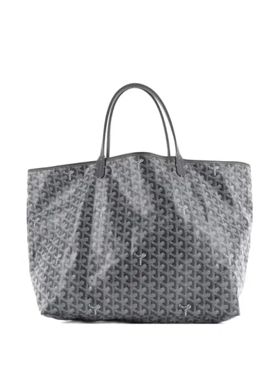 Pre-owned Goyard Saint Louis Coated Canvas Gm Tote Bag In Gray