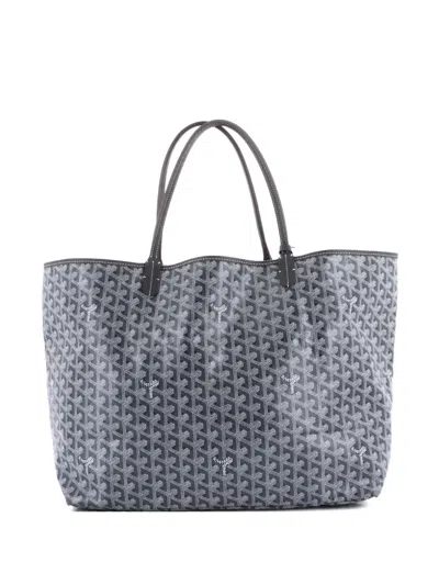 Pre-owned Goyard Saint Louis Coated Canvas Gm Tote Bag In Gray
