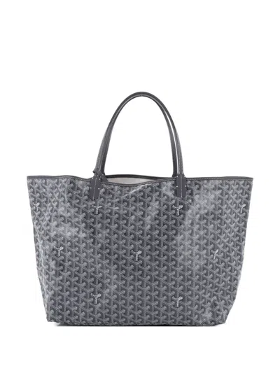 Pre-owned Goyard Saint Louis Coated Canvas Gm Tote Bag In Gray