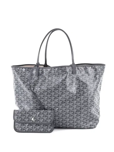 Pre-owned Goyard Saint Louis Coated Canvas Gm Tote Bag In Gray