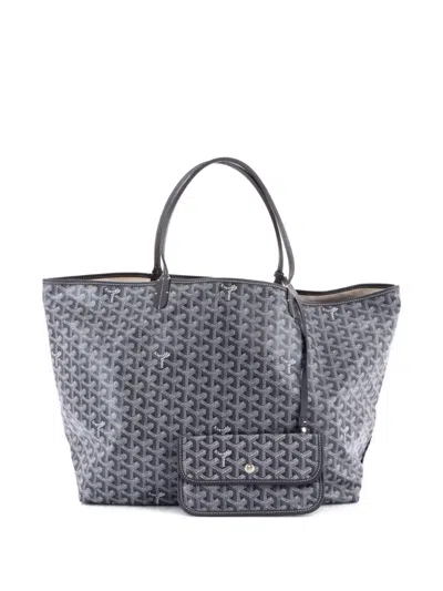 Pre-owned Goyard Saint Louis Coated Canvas Gm Tote Bag In Gray