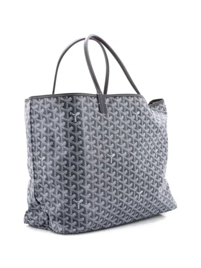 Pre-owned Goyard Saint Louis Coated Canvas Gm Tote Bag In Gray