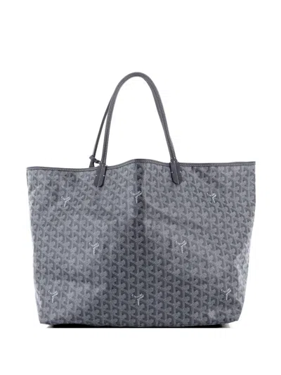 Pre-owned Goyard Saint Louis Coated Canvas Gm Tote Bag In Gray