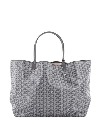 Pre-owned Goyard Saint Louis Coated Canvas Gm Tote Bag In Gray
