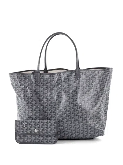 Pre-owned Goyard Saint Louis Coated Canvas Gm Tote Bag In Gray