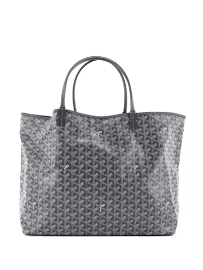 Pre-owned Goyard Saint Louis Coated Canvas Gm Tote Bag In Gray