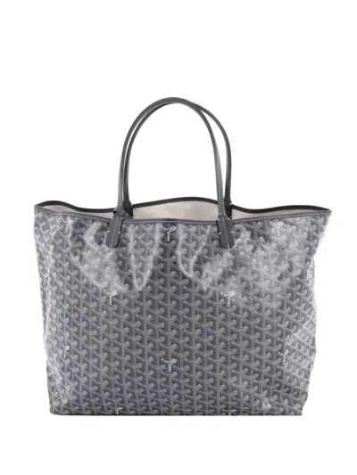 Pre-owned Goyard Saint Louis Coated Canvas Gm Tote Bag In Gray