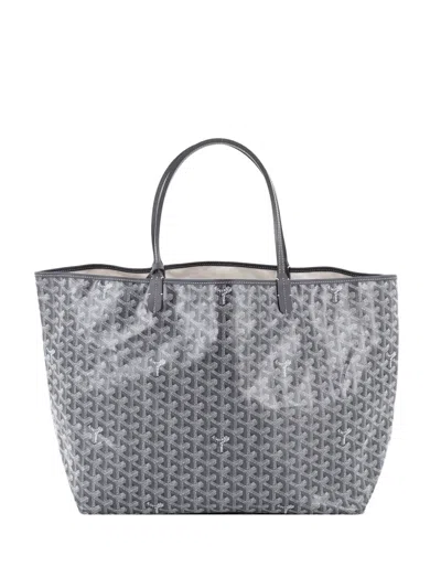 Pre-owned Goyard Saint Louis Coated Canvas Gm Tote Bag In Gray
