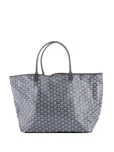Pre-owned Goyard Saint Louis Coated Canvas Gm Tote Bag In Gray