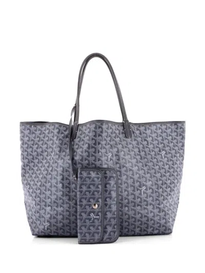 Pre-owned Goyard Saint Louis Coated Canvas Gm Tote Bag In Gray
