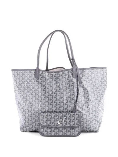 Pre-owned Goyard Saint Louis Coated Canvas Gm Tote Bag In Gray