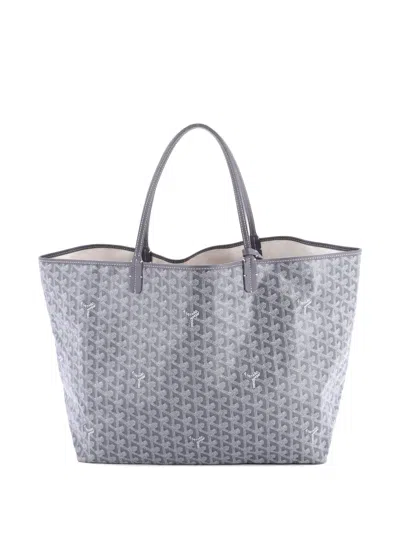Pre-owned Goyard Saint Louis Coated Canvas Gm Tote Bag In Gray