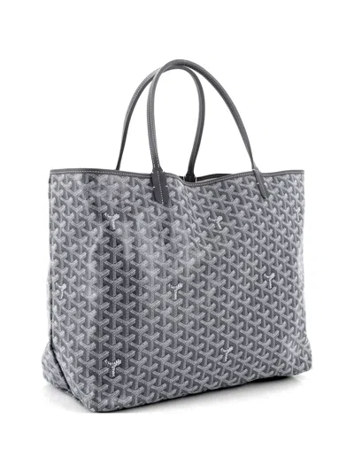 Pre-owned Goyard Saint Louis Coated Canvas Gm Tote Bag In Gray