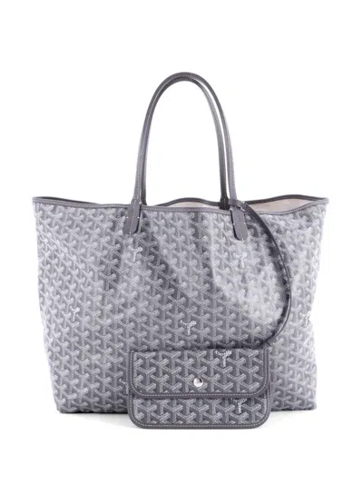 Pre-owned Goyard Saint Louis Coated Canvas Gm Tote Bag In Gray