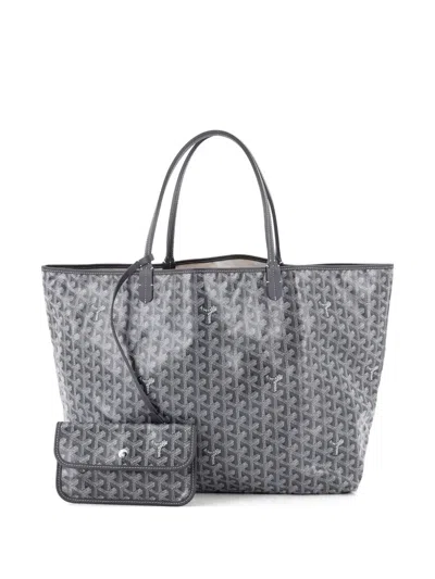 Pre-owned Goyard Saint Louis Coated Canvas Gm Tote Bag In Gray