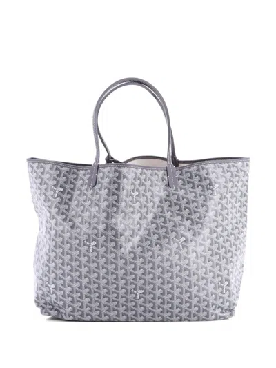 Pre-owned Goyard Saint Louis Coated Canvas Gm Tote Bag In Gray