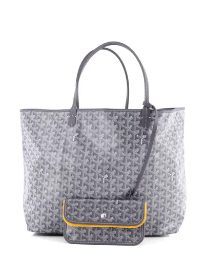 Pre-owned Goyard Saint Louis Coated Canvas Gm Tote Bag In Gray