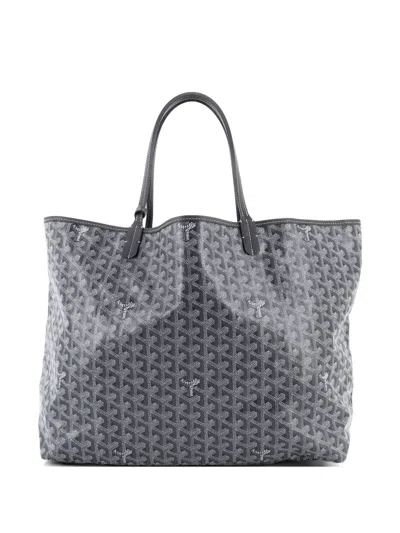 Pre-owned Goyard Saint Louis Coated Canvas Gm Tote Bag In Gray