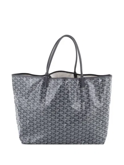 Pre-owned Goyard Saint Louis Coated Canvas Gm Tote Bag In Gray