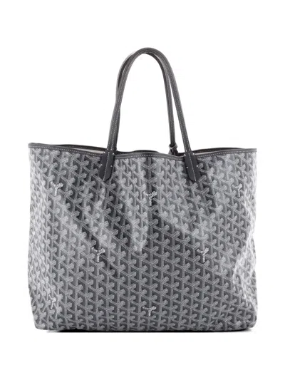 Pre-owned Goyard Saint Louis Coated Canvas Gm Tote Bag In Gray