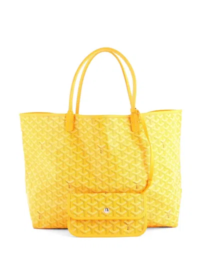 Pre-owned Goyard Saint Louis Coated Canvas Gm Tote Bag In Orange