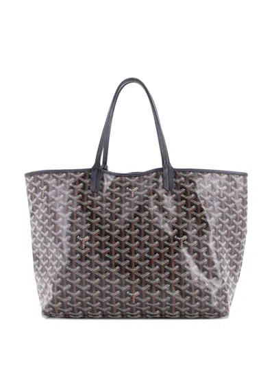 Pre-owned Goyard Saint Louis Coated Canvas Pm Tote Bag In Black