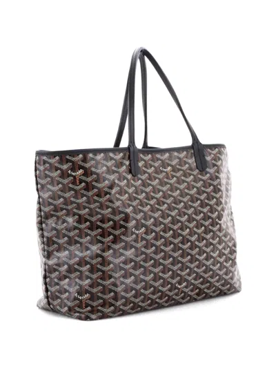 Pre-owned Goyard Saint Louis Coated Canvas Pm Tote Bag In Black