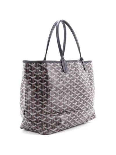 Pre-owned Goyard Saint Louis Coated Canvas Pm Tote Bag In Black