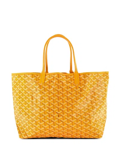 Pre-owned Goyard Saint Louis Coated Canvas Pm Tote Bag In Black