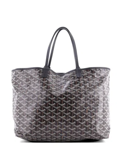 Pre-owned Goyard Saint Louis Coated Canvas Pm Tote Bag In Black