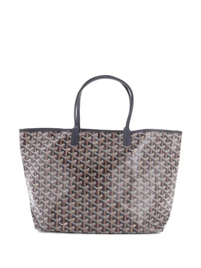 Pre-owned Goyard Saint Louis Coated Canvas Pm Tote Bag In Black