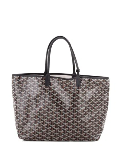 Pre-owned Goyard Saint Louis Coated Canvas Pm Tote Bag In Black