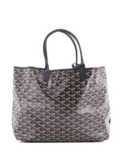 Pre-owned Goyard Saint Louis Coated Canvas Pm Tote Bag In Black