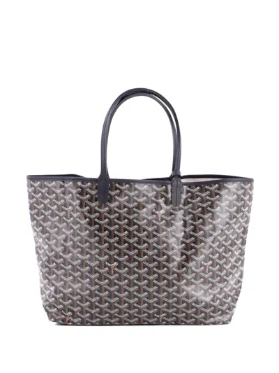 Pre-owned Goyard Saint Louis Coated Canvas Pm Tote Bag In Black