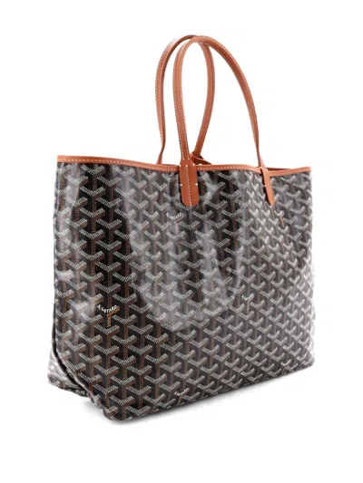 Pre-owned Goyard Saint Louis Coated Canvas Pm Tote Bag In Brown