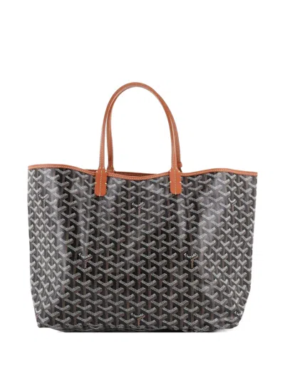 Pre-owned Goyard Saint Louis Coated Canvas Pm Tote Bag In Brown