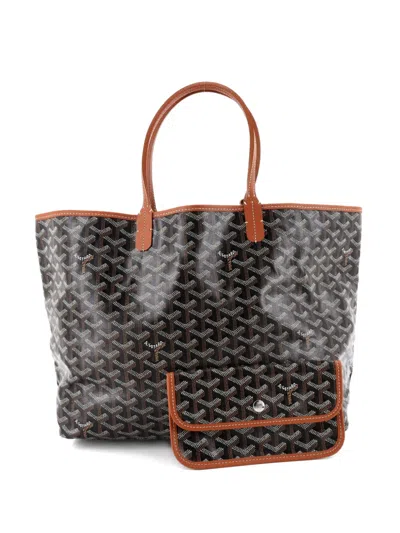 Pre-owned Goyard Saint Louis Coated Canvas Pm Tote Bag In Brown