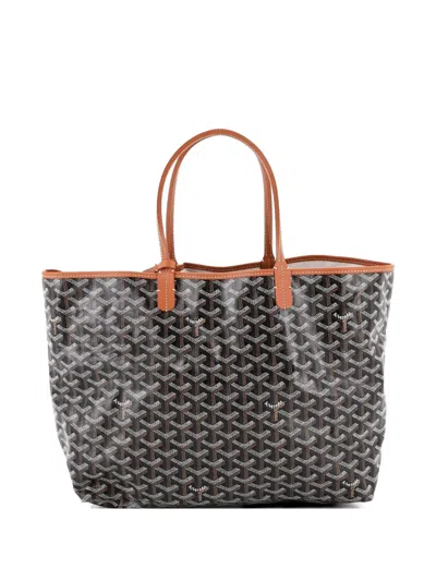 Pre-owned Goyard Saint Louis Coated Canvas Pm Tote Bag In Brown