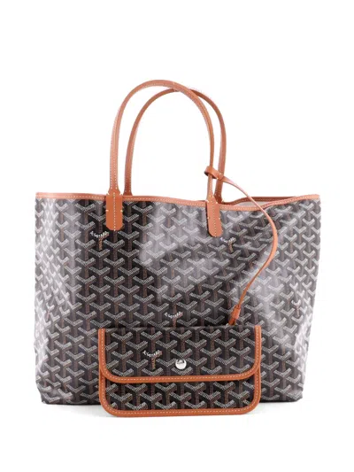 Pre-owned Goyard Saint Louis Coated Canvas Pm Tote Bag In Brown