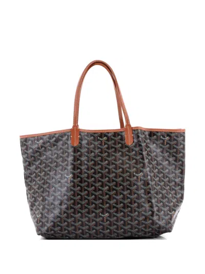 Pre-owned Goyard Saint Louis Coated Canvas Pm Tote Bag In Brown