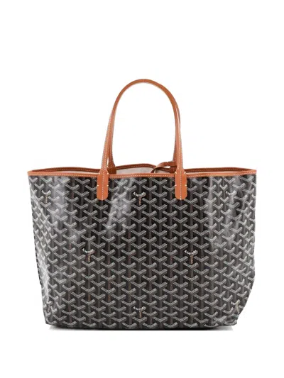Pre-owned Goyard Saint Louis Coated Canvas Pm Tote Bag In Brown